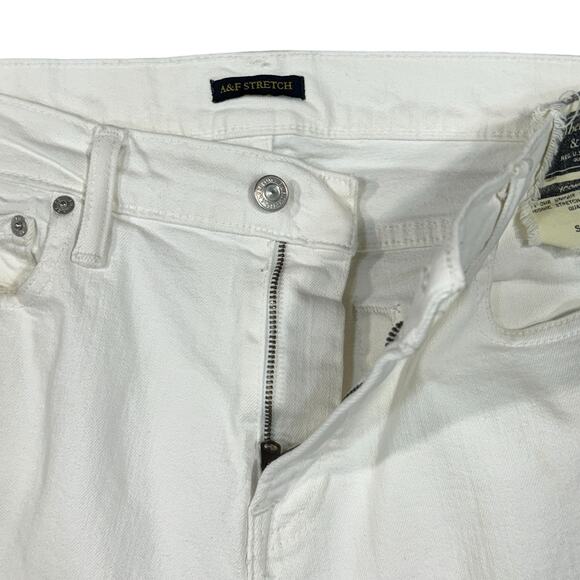 Abercrombie & Fitch SZ W33 L32 Skinny Jeans Iconic Stretch Hi-Rise Zip-Fly White - Picture 4 of 13